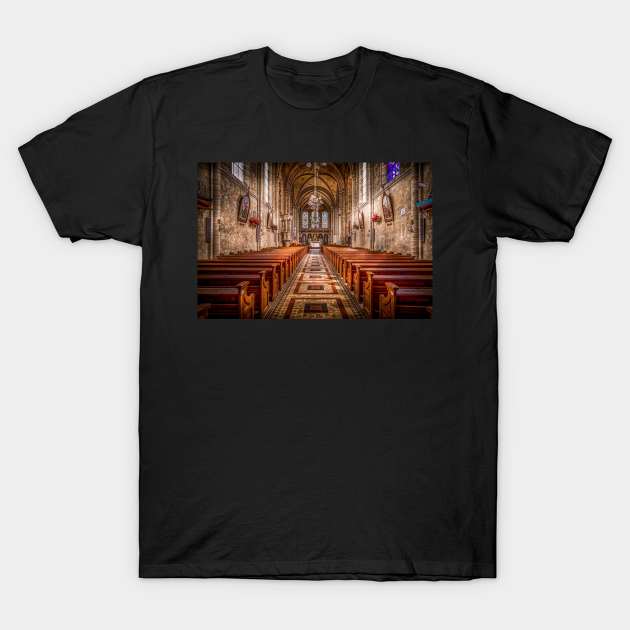 Church Cathedral Architecture Pews T-Shirt by theincomeplug